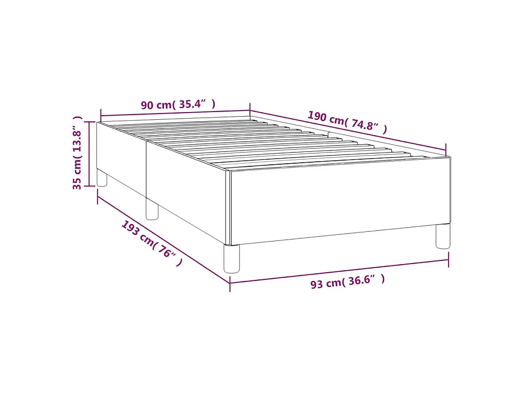 Estrutura de cama sem colchão 90x190 cm tecido creme