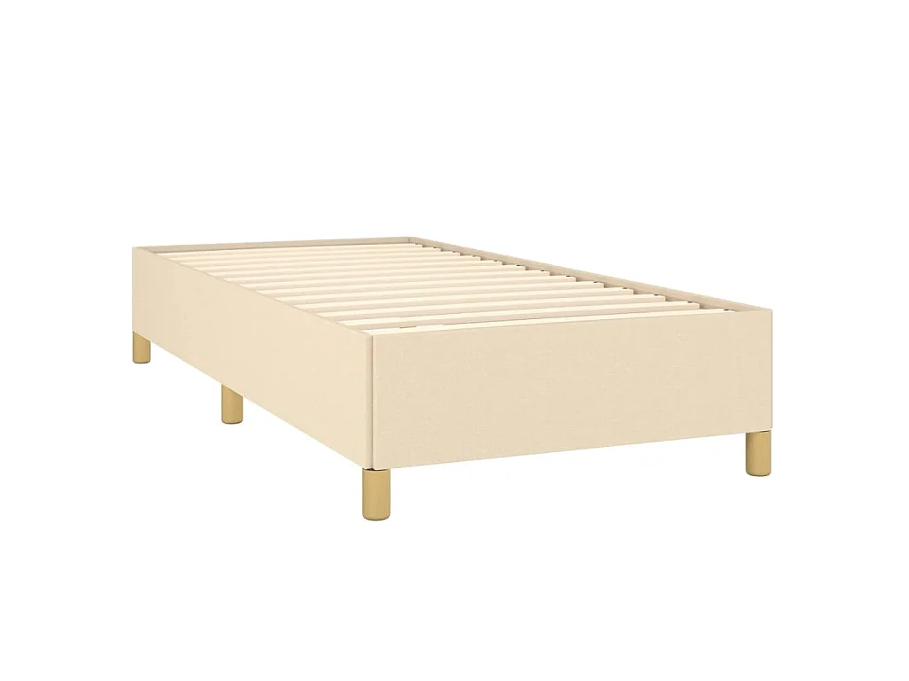 Estrutura de cama sem colchão 90x190 cm tecido creme
