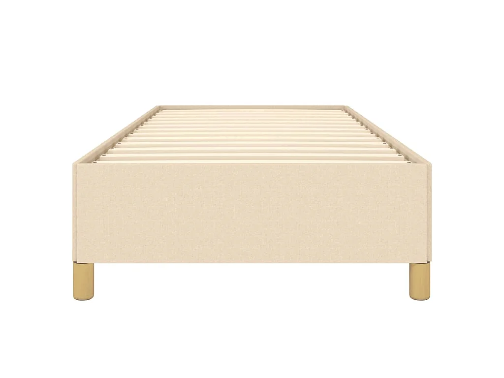 Estrutura de cama sem colchão 90x190 cm tecido creme
