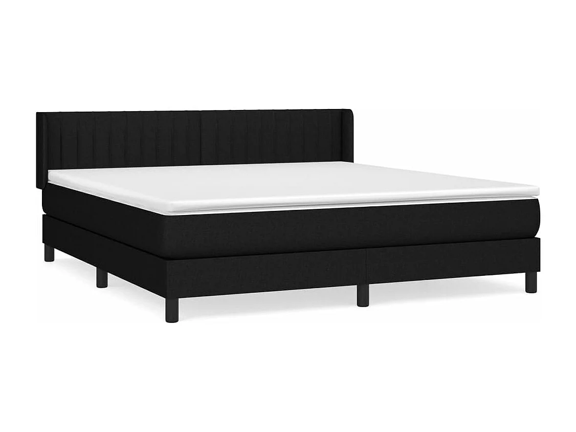 Boxspringbett mit Matratze Schwarz 160x200 cm Stoff