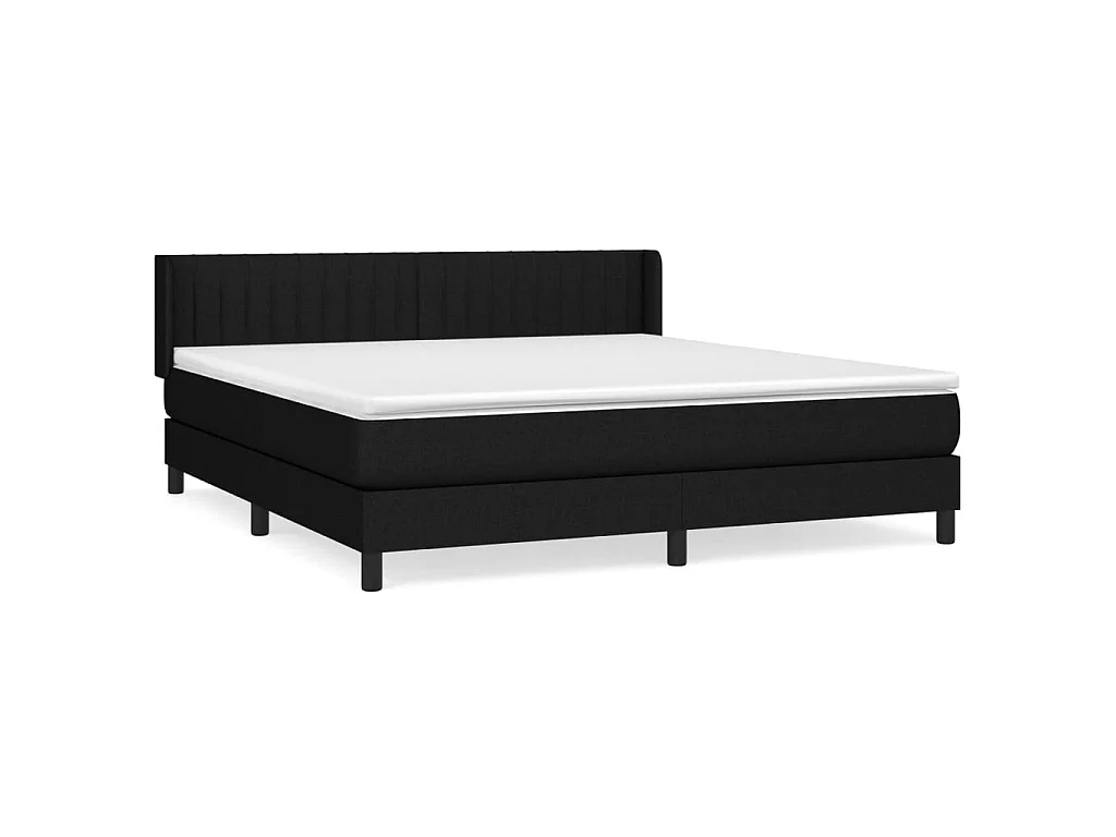 Boxspringbett mit Matratze Schwarz 160x200 cm Stoff