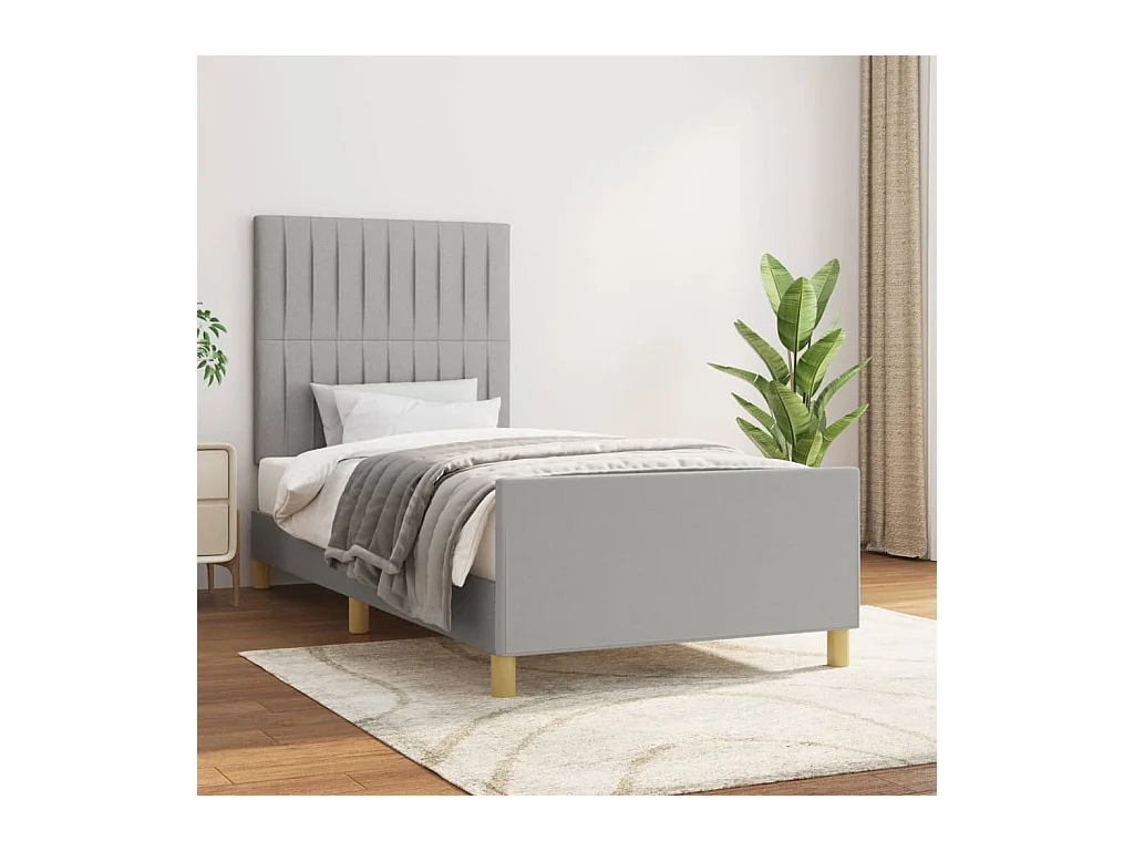 Cadre de lit sans matelas gris clair 80x200 cm tissu