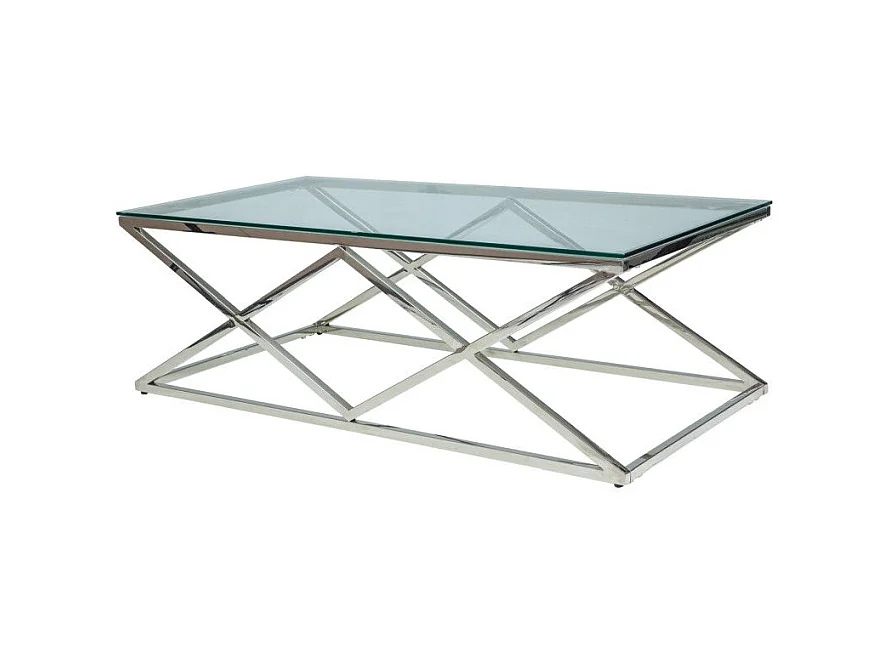 Table basse en verre - L 120 cm x l 60 cm x H 40 cm - Zegna
