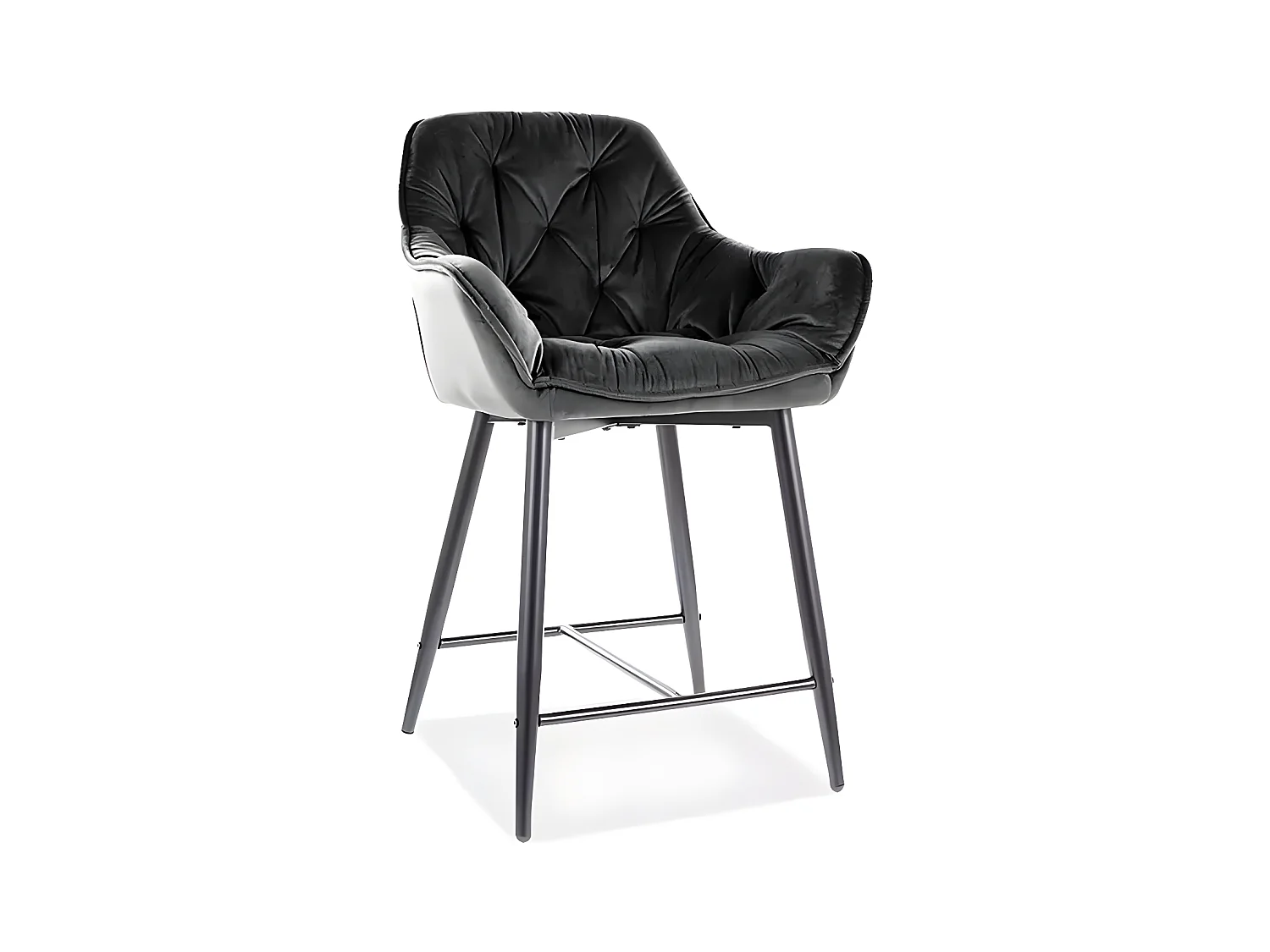 Chaise de bar Chic Lux/Tissu-Velours/Noir