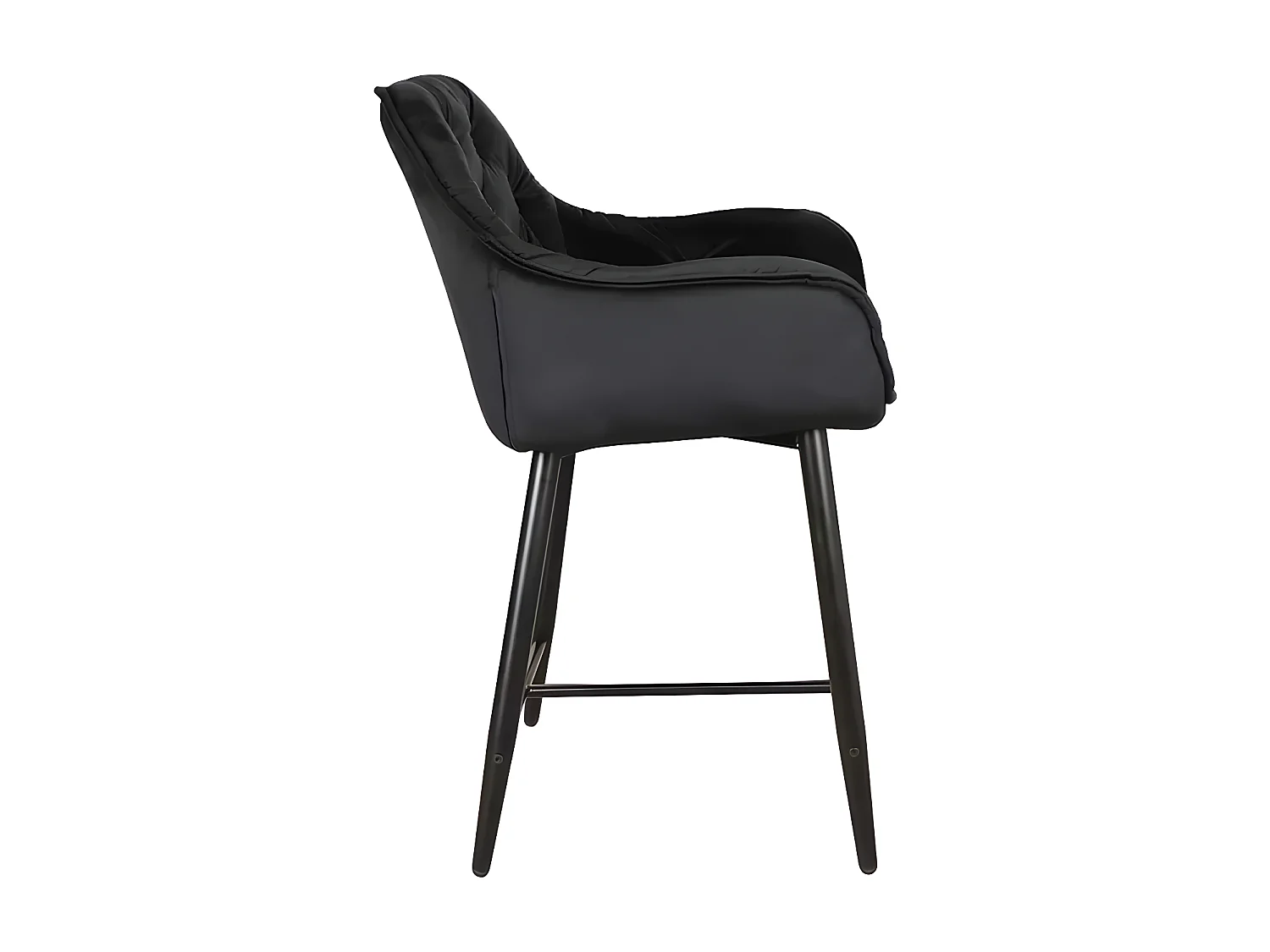 Barstuhl  Chic Lux/Tessuto-Velluto/Nero