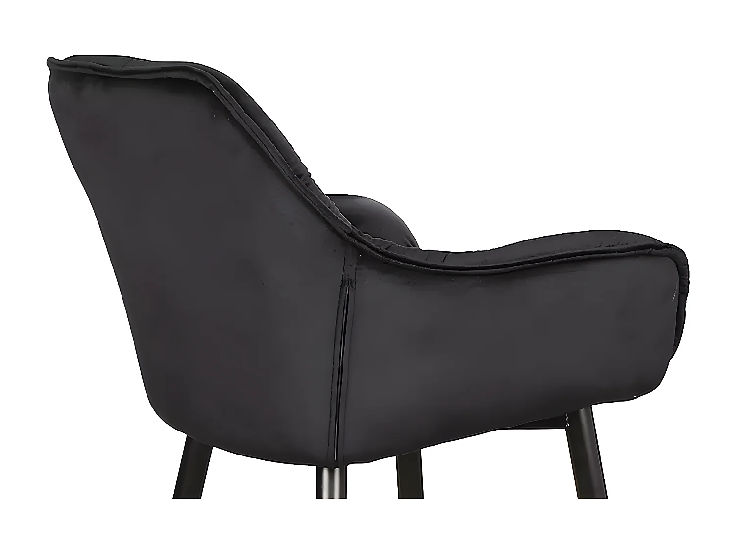 Chaise de bar Chic Lux/Tissu-Velours/Noir