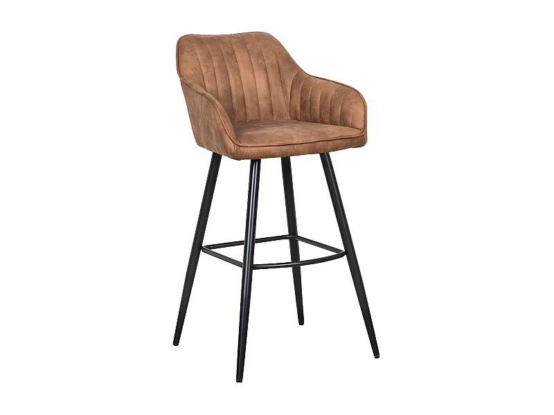 Chaise de bar Gial/Tissu/Marron