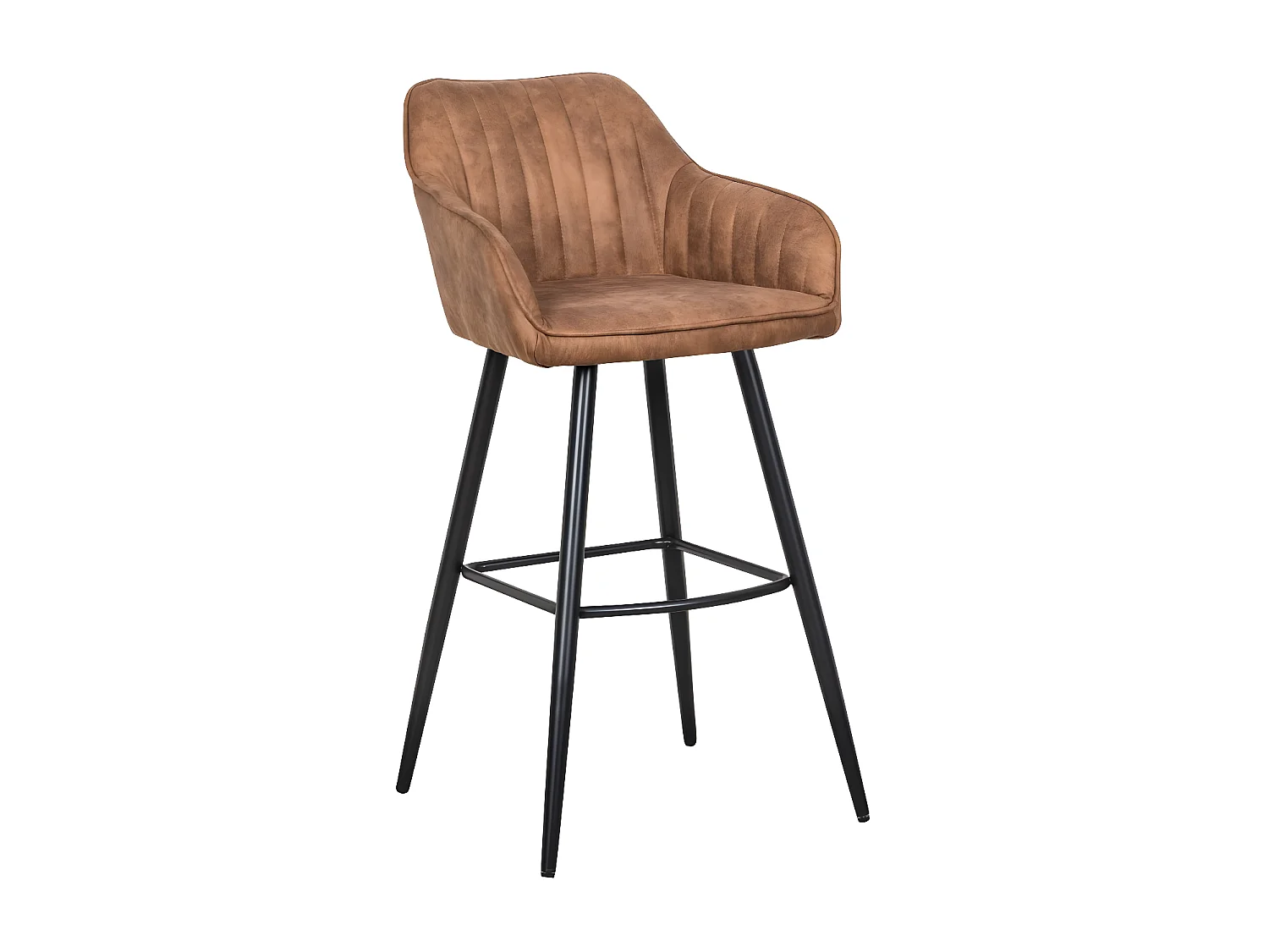 Chaise de bar Gial/Tissu/Marron