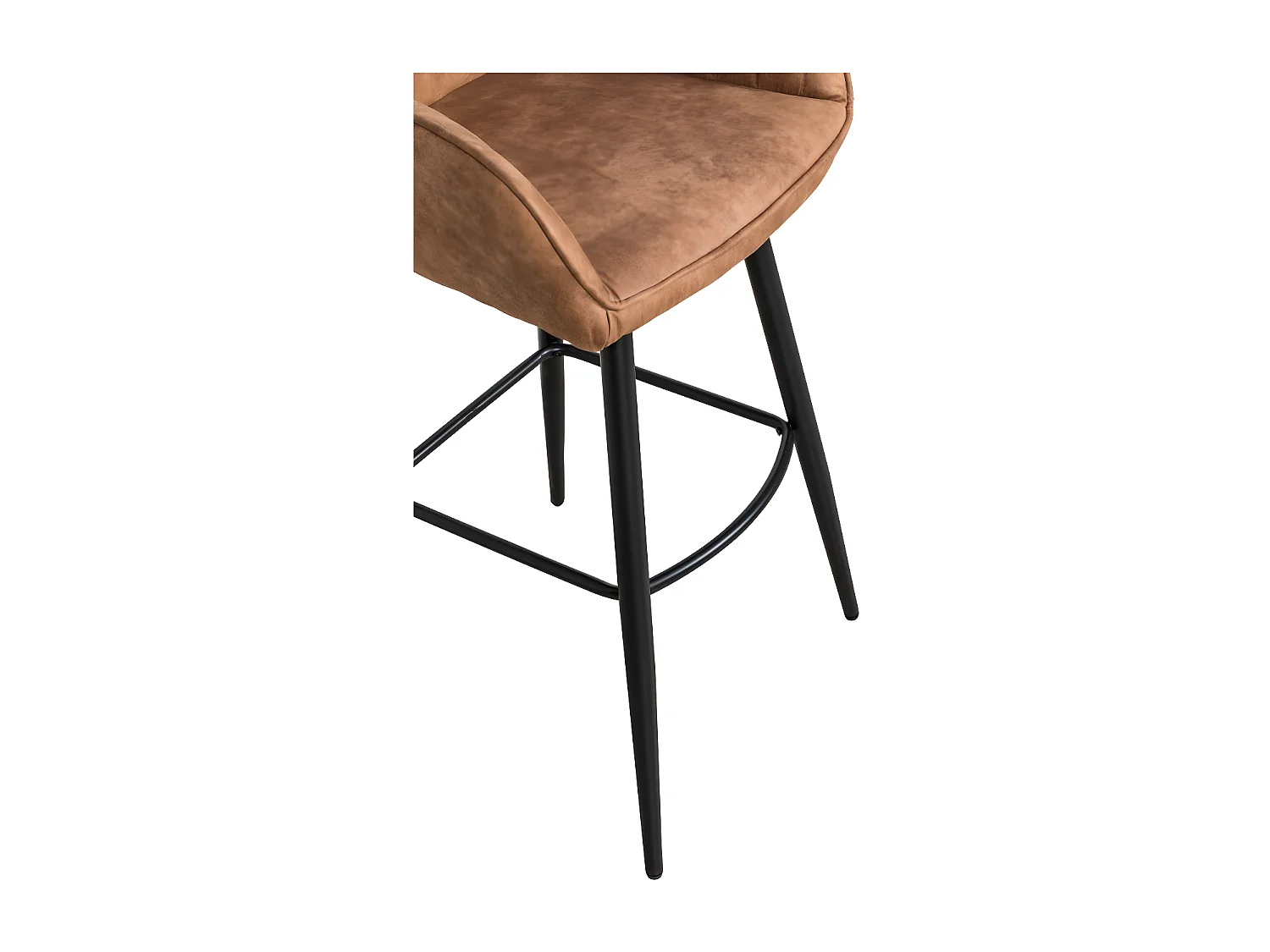 Chaise de bar Gial/Tissu/Marron