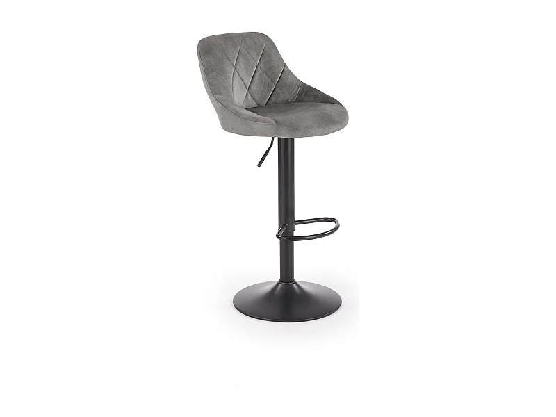 Chaise de bar H101/Tessuto-Velours/Gris