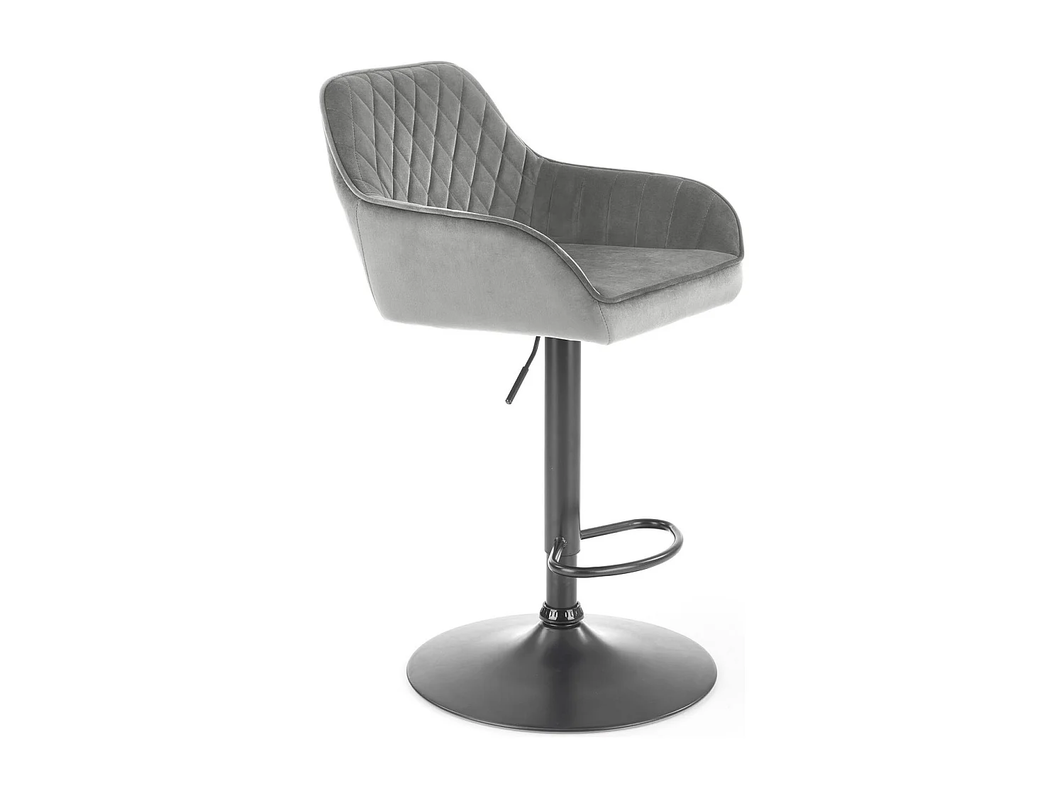 Chaise de bar H103/Tissu/Gris