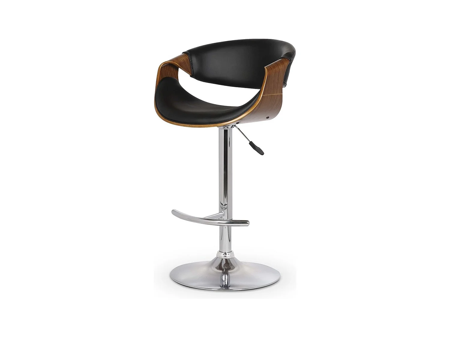 Sgabello da bar H100/Similpelle/Nero