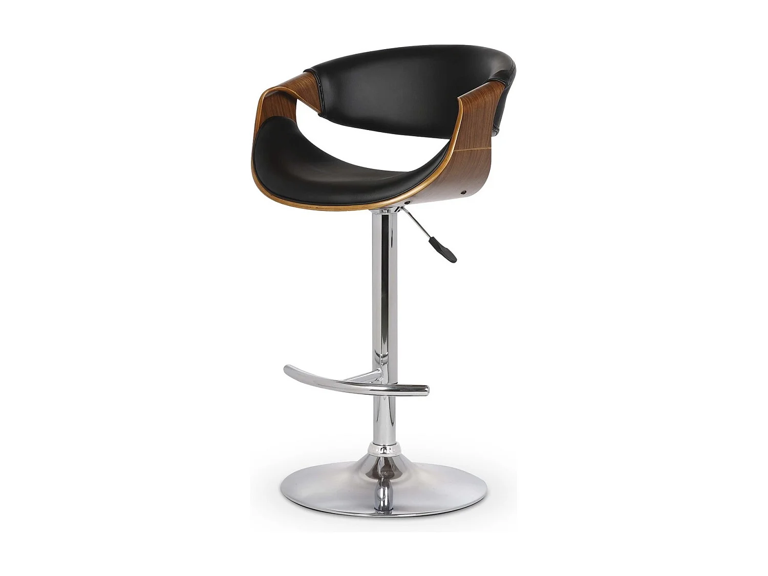 Sgabello da bar H100/Similpelle/Nero