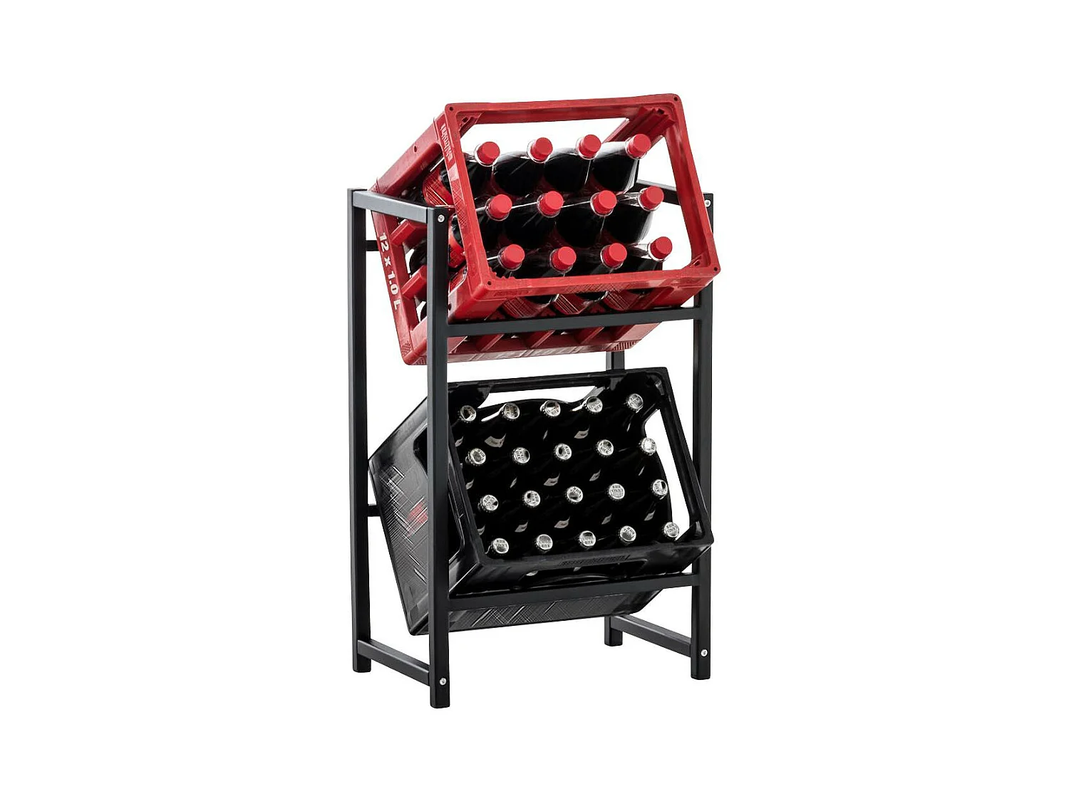 Support de caisse à boisson - Métal & Métal - Noir - Lennert