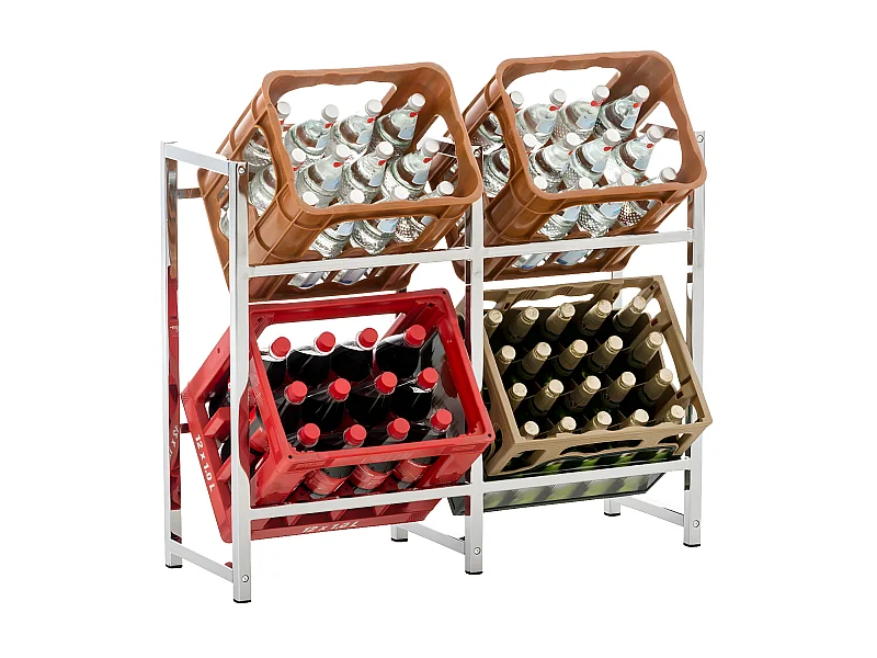 Getränkekistenständer - Metall & Metall - chrom - Lennert