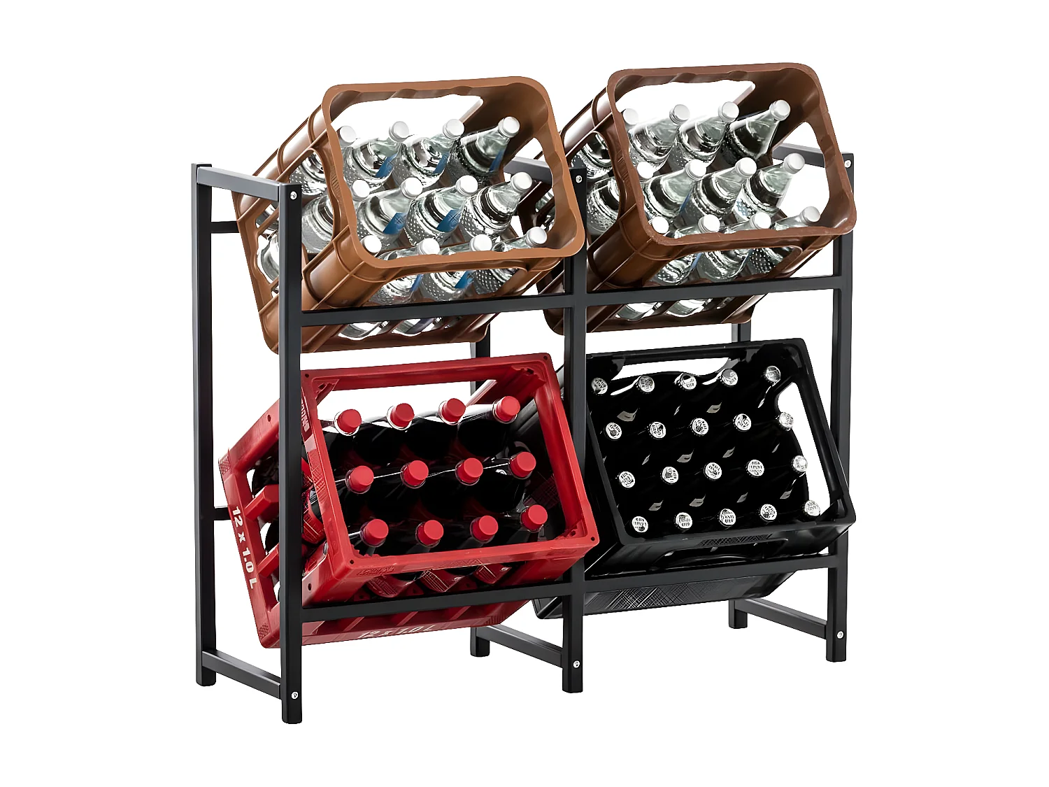 Support de caisse à boisson - Métal & Métal - Noir - Lennert