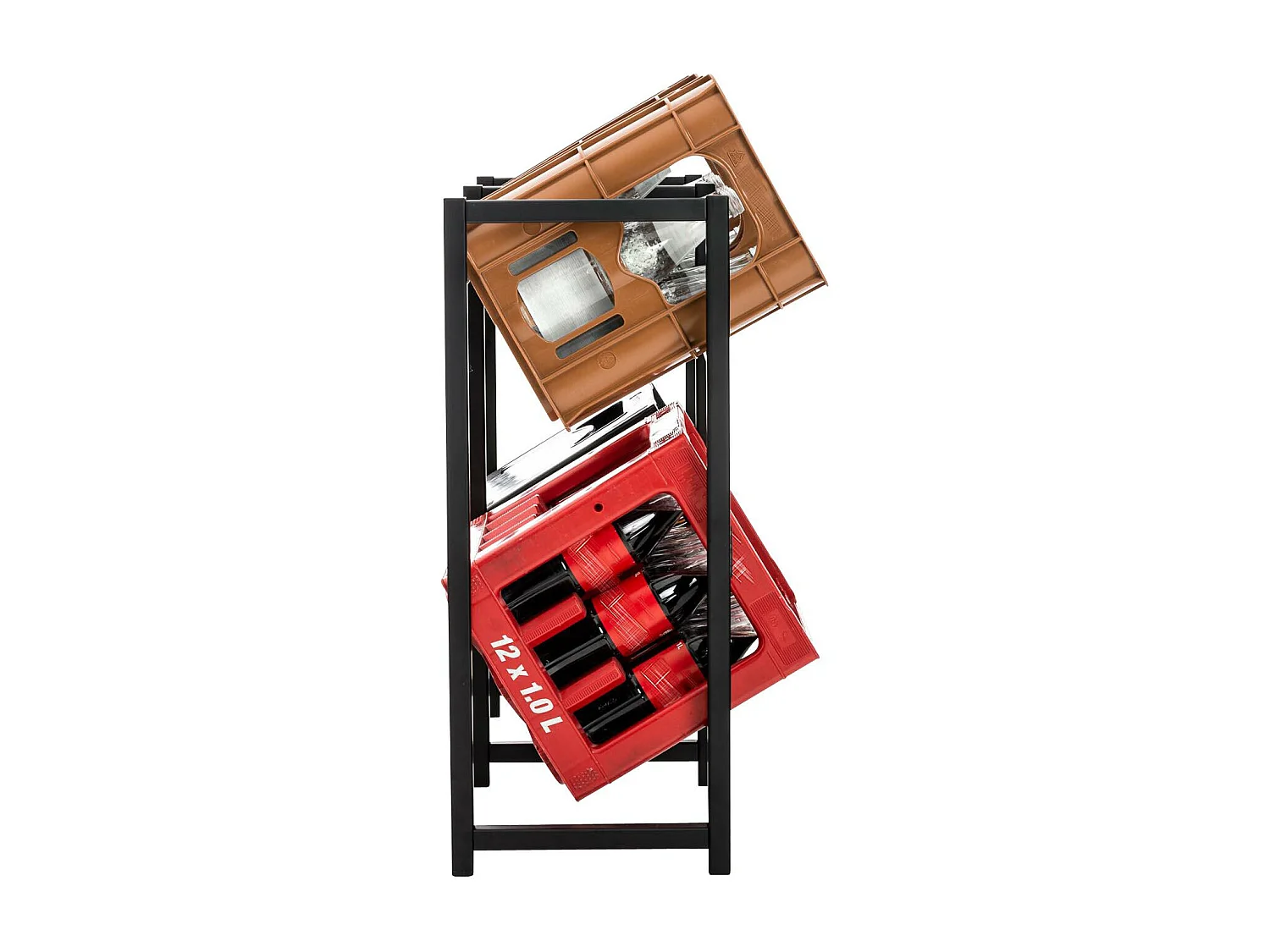 Support de caisse à boisson - Métal & Métal - Noir - Lennert