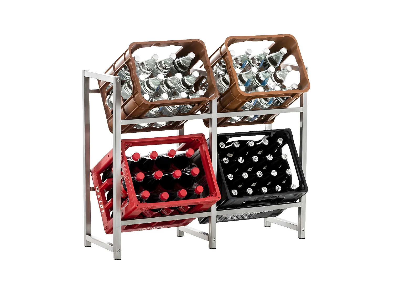 Support de caisse à boisson - Métal & Métal - Acier inoxydable - Lennert