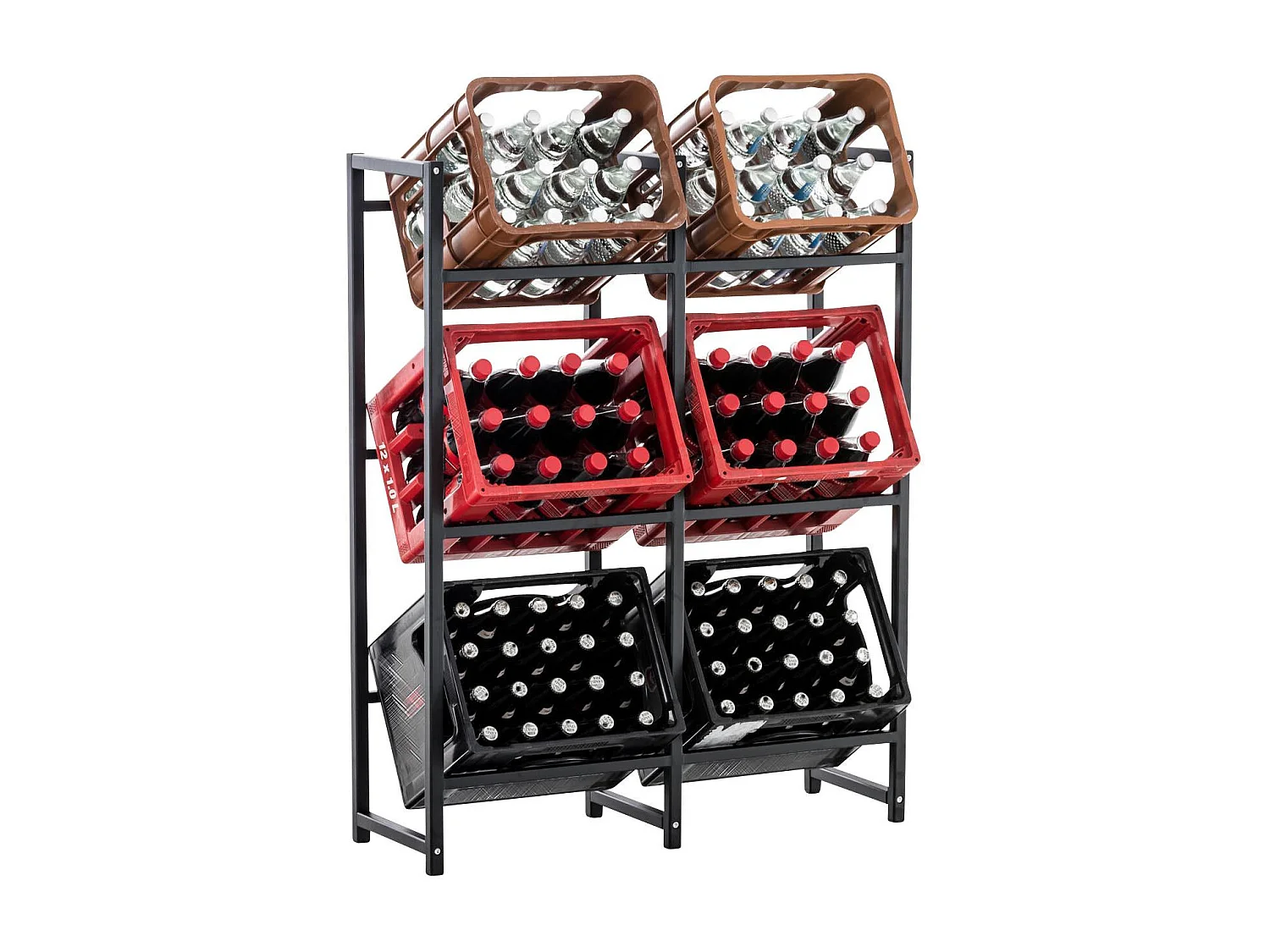 Support de caisse à boisson - Métal & Métal - Noir - Lennert