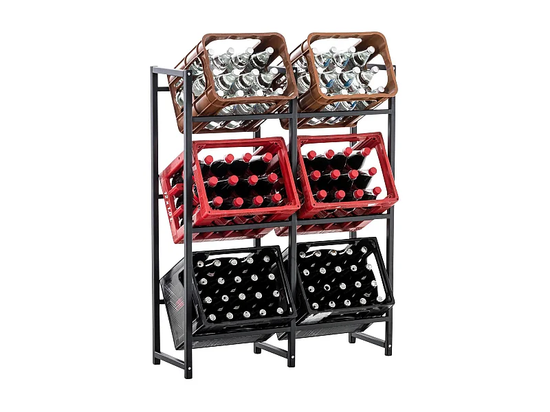 Support de caisse à boisson - Métal & Métal - Noir - Lennert