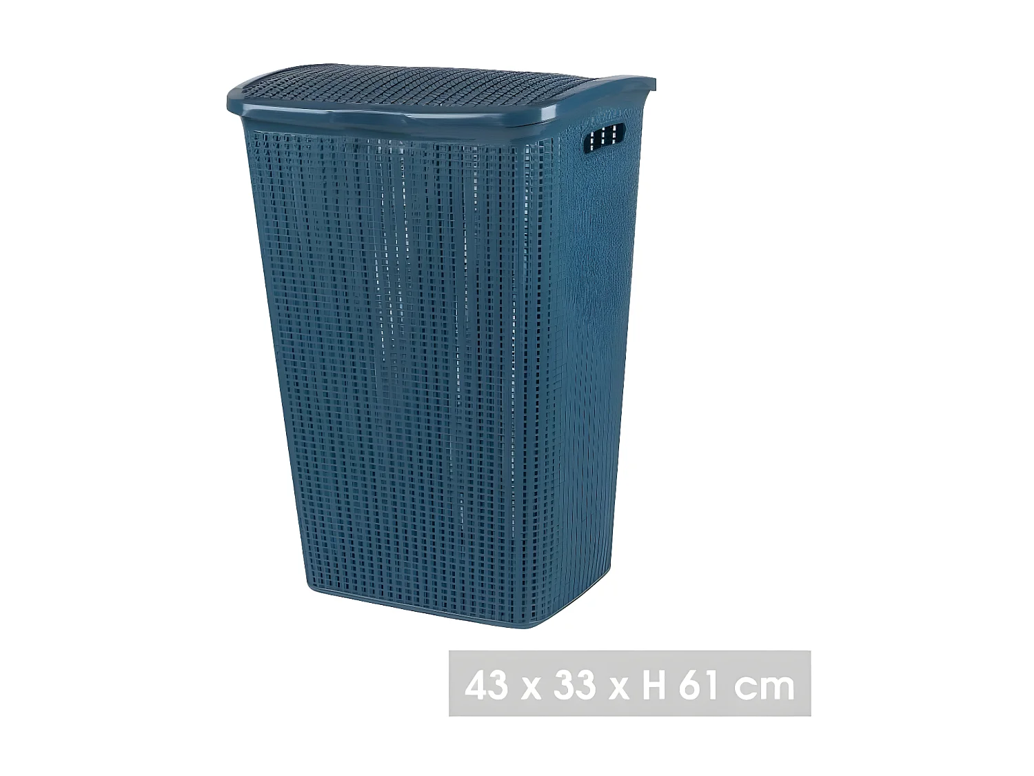 Panier corbeille a linge avec couvercle 43X33XH61CM Bleu Hconfortxl