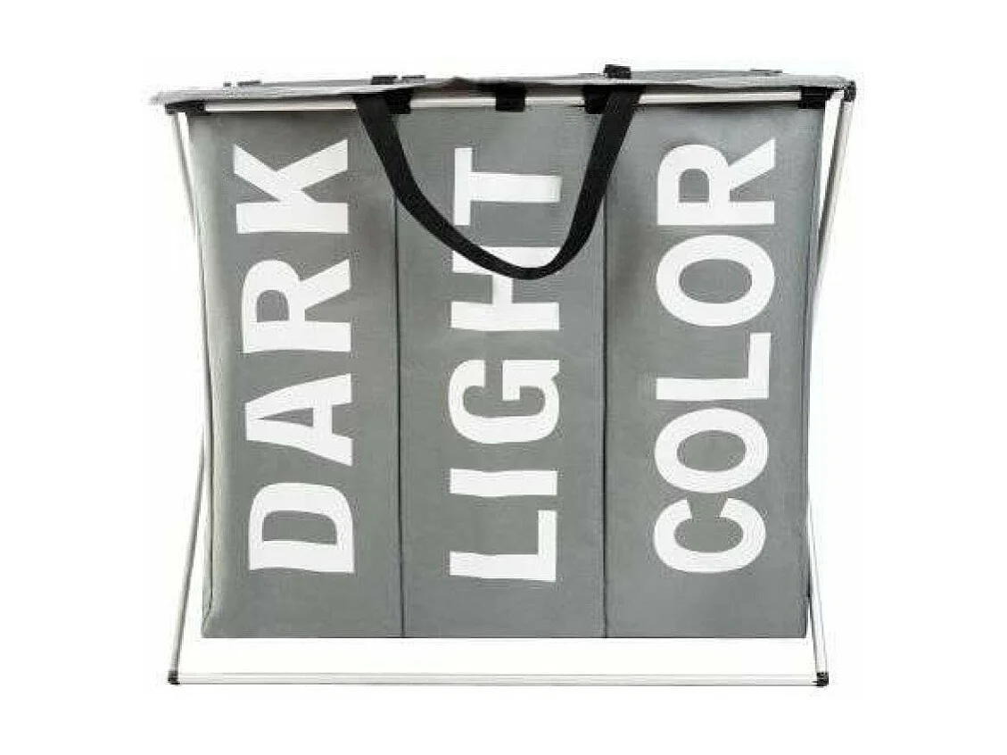 Hconfortxl-panier à Linge - 3 Compartiments Sur Châssis Repliable 130l