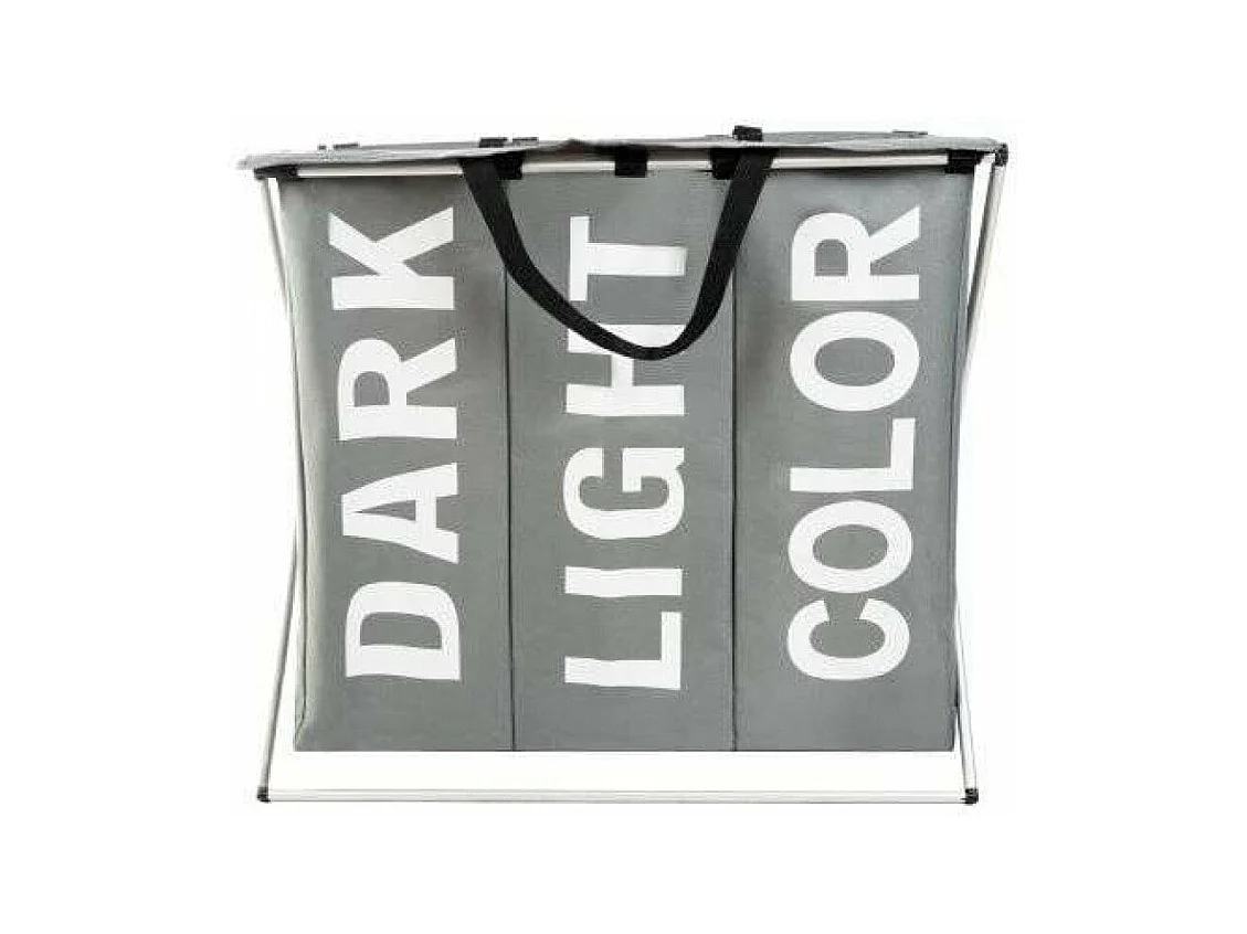 Hconfortxl-panier à Linge - 3 Compartiments Sur Châssis Repliable 130l