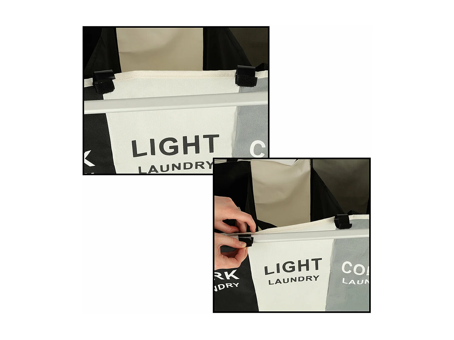 Panier À Linge Organiseur  3 Compartiments 135l