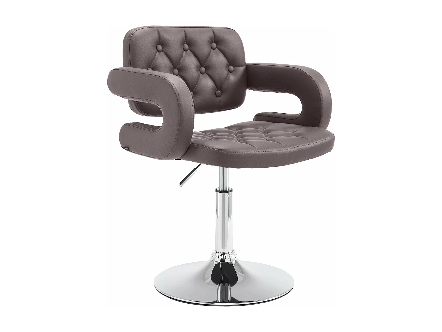 Draaibare fauteuil - Kunstleer & Metaal in chroomoptiek - bruin - Dublin