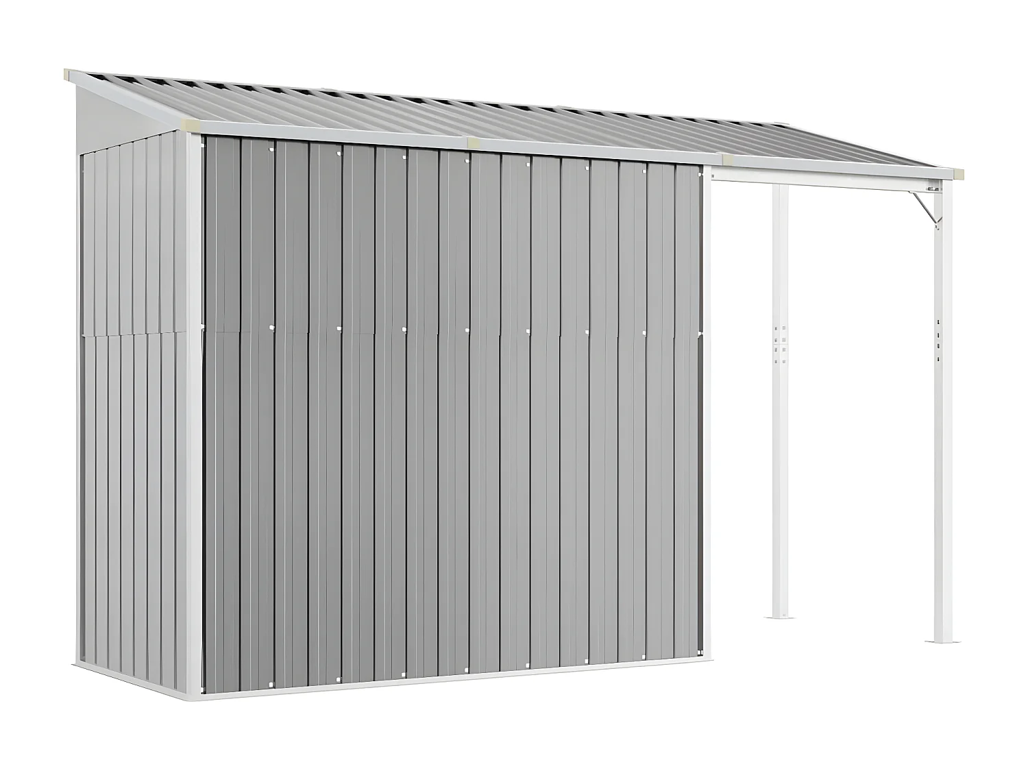 Abri de jardin avec toit prolongé gris clair 277x110,5x181