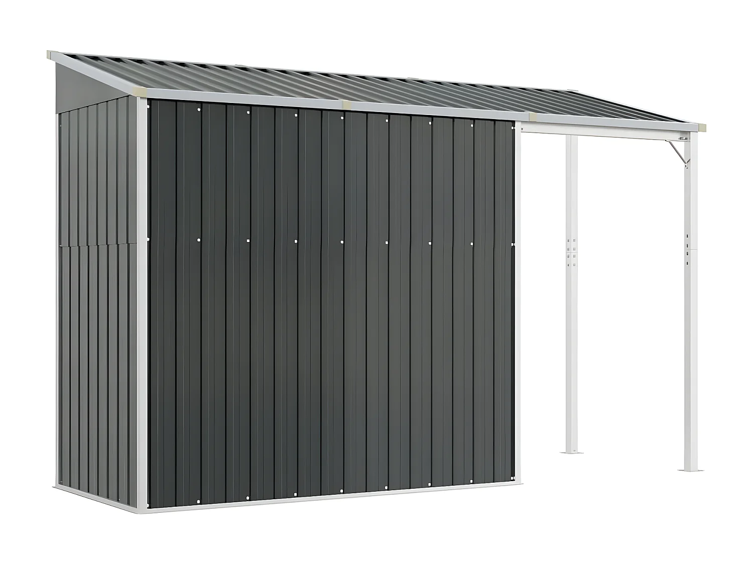 Abri de jardin avec toit prolongé anthracite 277x110,5x181