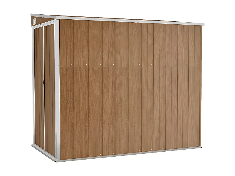 Abri de jardin mural Marron 118x194x178 Acier galvanisé