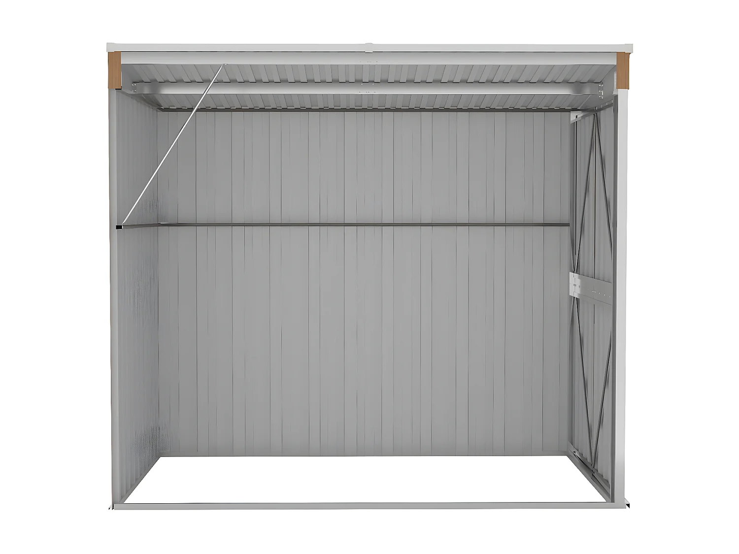 Abri de jardin mural Marron 118x194x178 Acier galvanisé