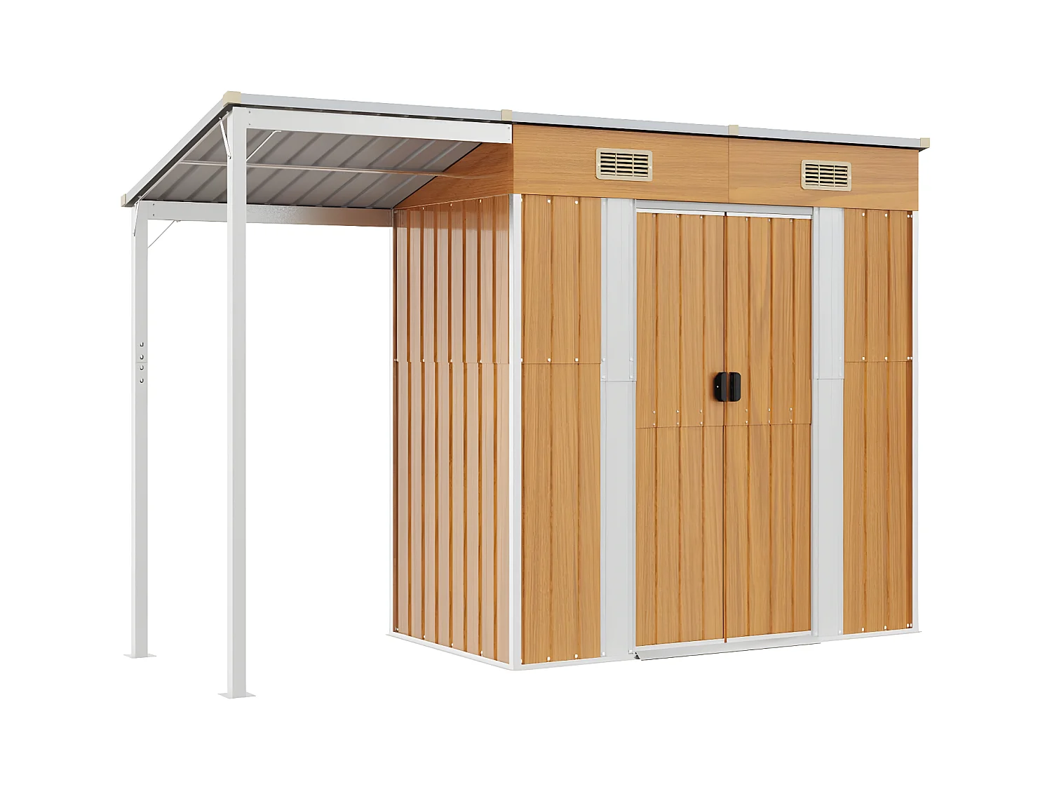 Abri de jardin avec toit prolongé marron clair 277x110,5x181