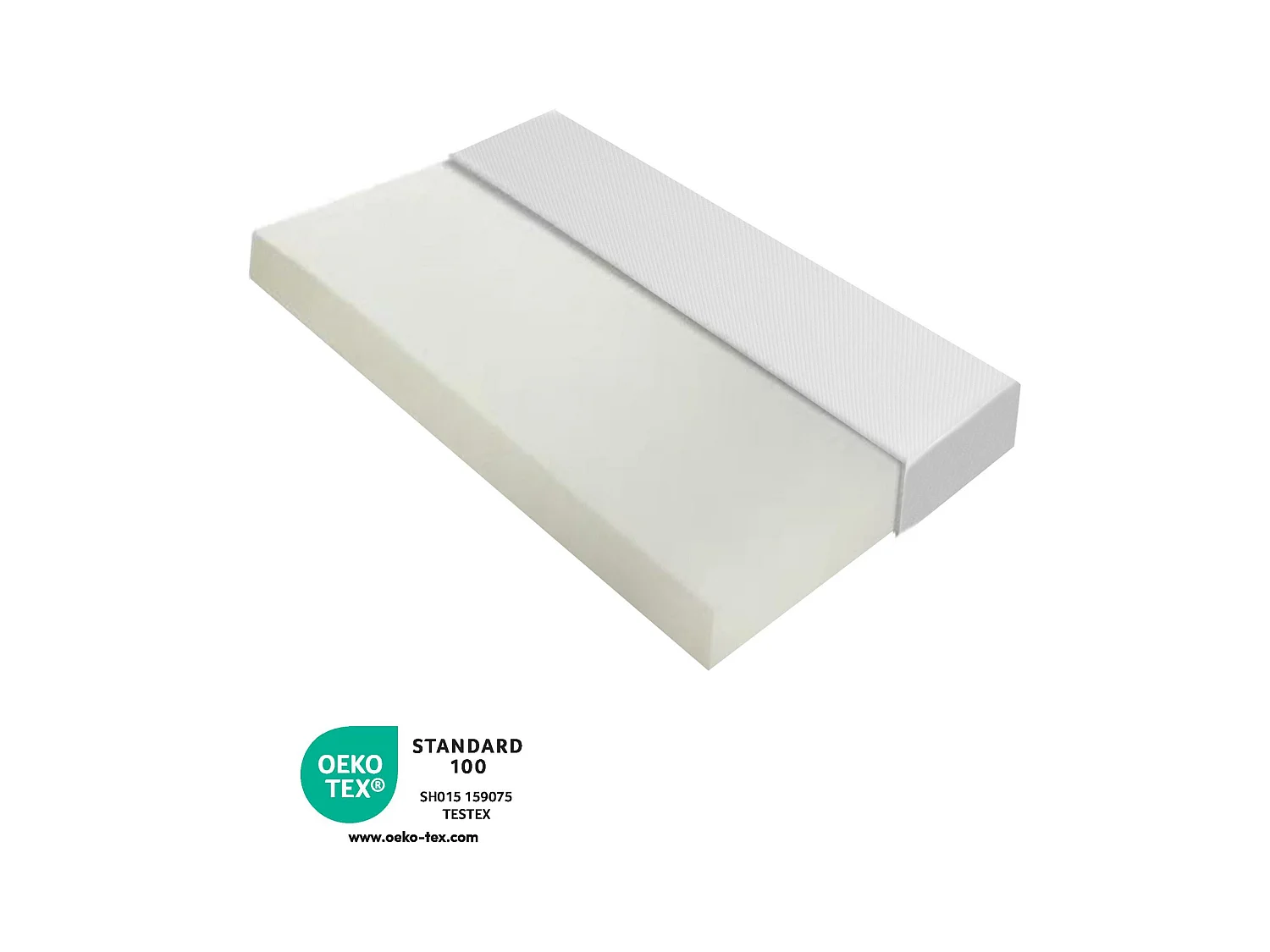 90x200 cm schuimmatras, dikte 16cm - H3 spons - Oeko-Tex gecertificeerd - Wit