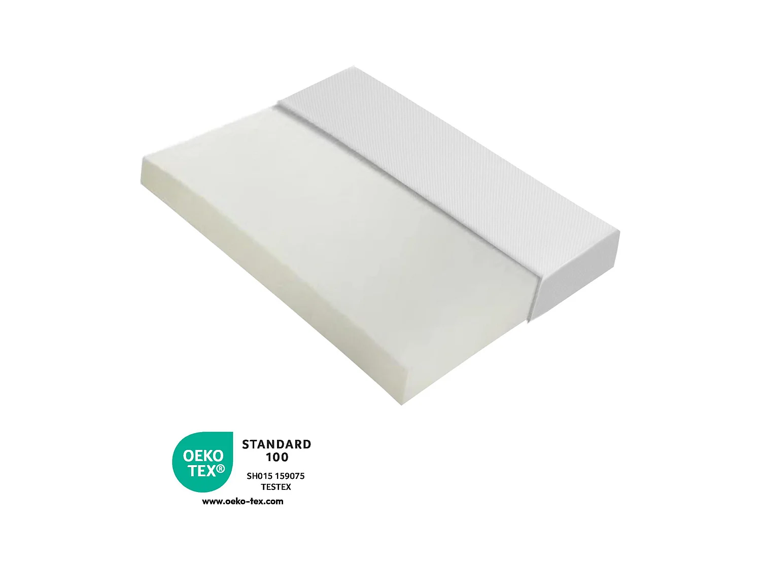 Matras 140x200 cm schuimdikte 16cm - H3 spons - Oeko-Tex gecertificeerd - Wit
