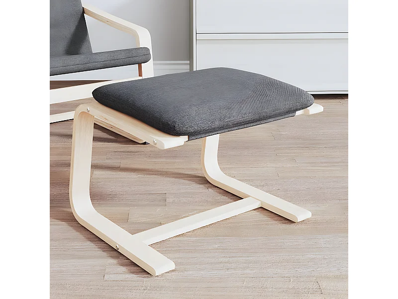 Repose-pied Gris foncé 51x41x40 Tissu