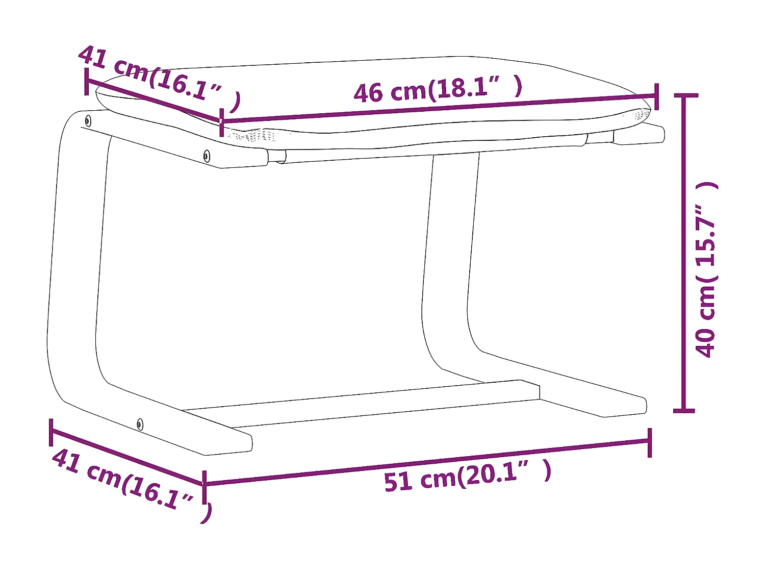 Repose-pied Gris foncé 51x41x40 Tissu