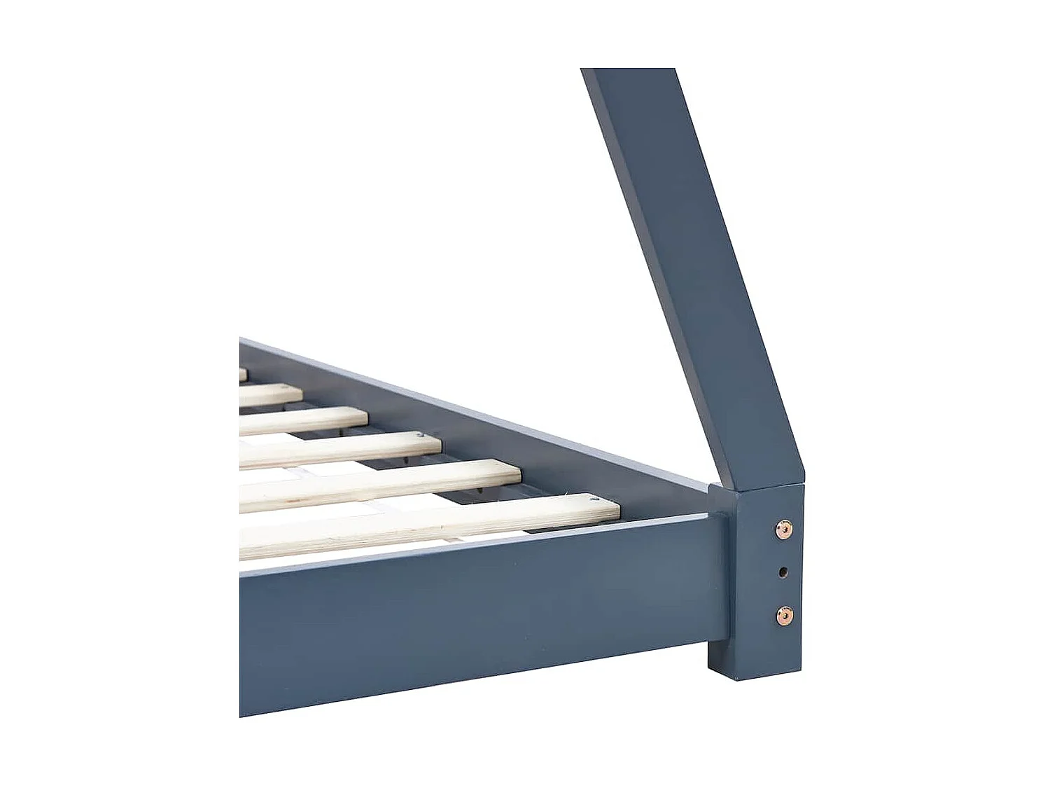 Kinderbedframe massief grenenhout grijs 70x140 cm