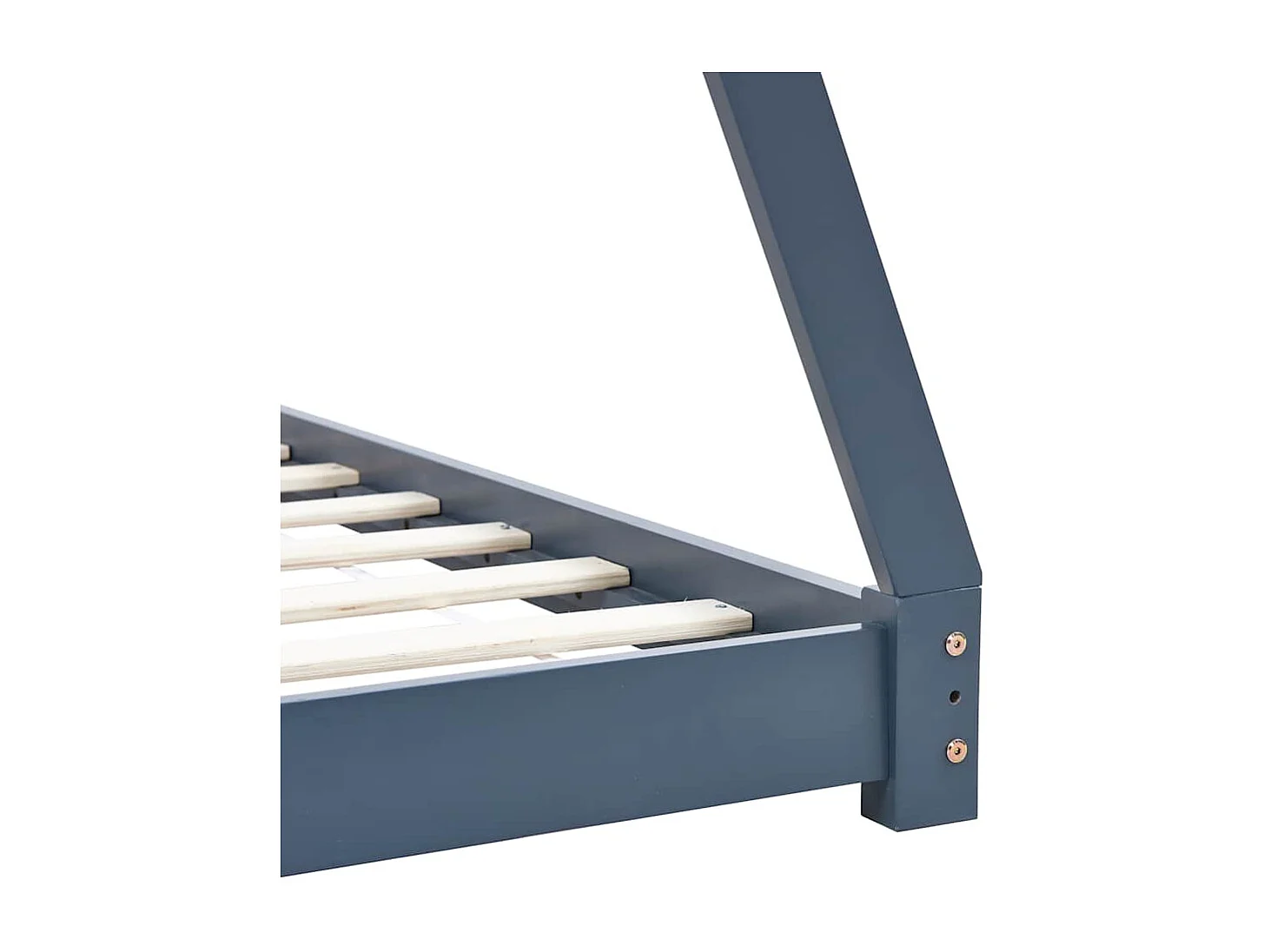 Kinderbedframe massief grenenhout grijs 70x140 cm