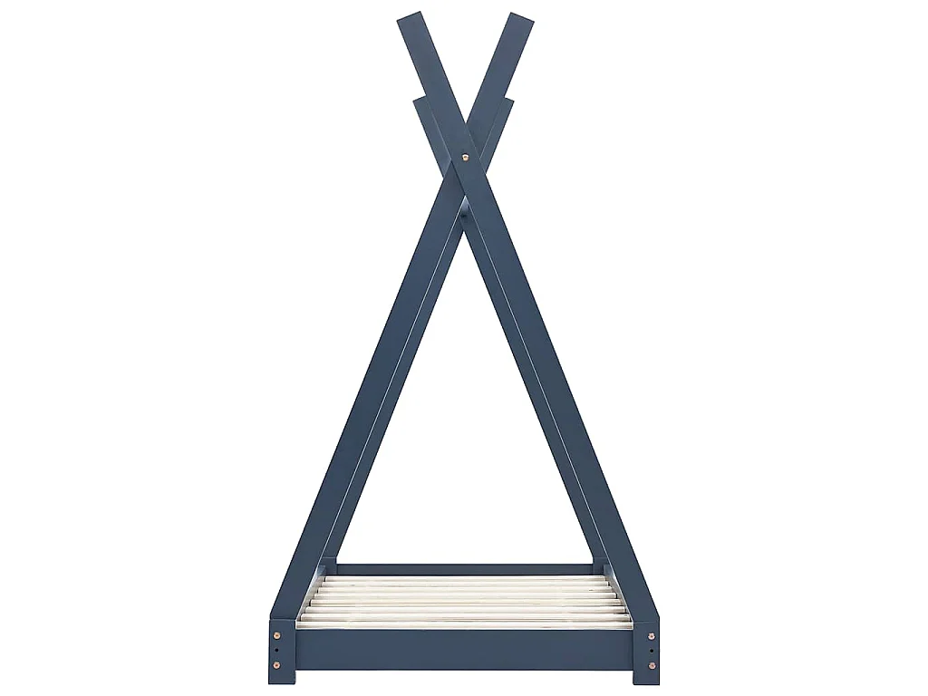Cadre de lit d'enfant Gris Bois de pin massif 70x140 cm