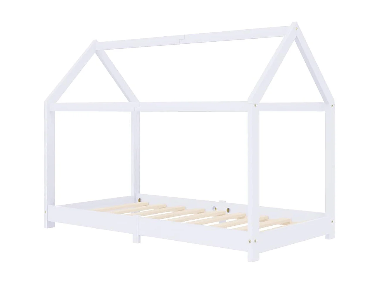 Cadre de lit d'enfant Blanc Bois de pin massif 70x140 cm