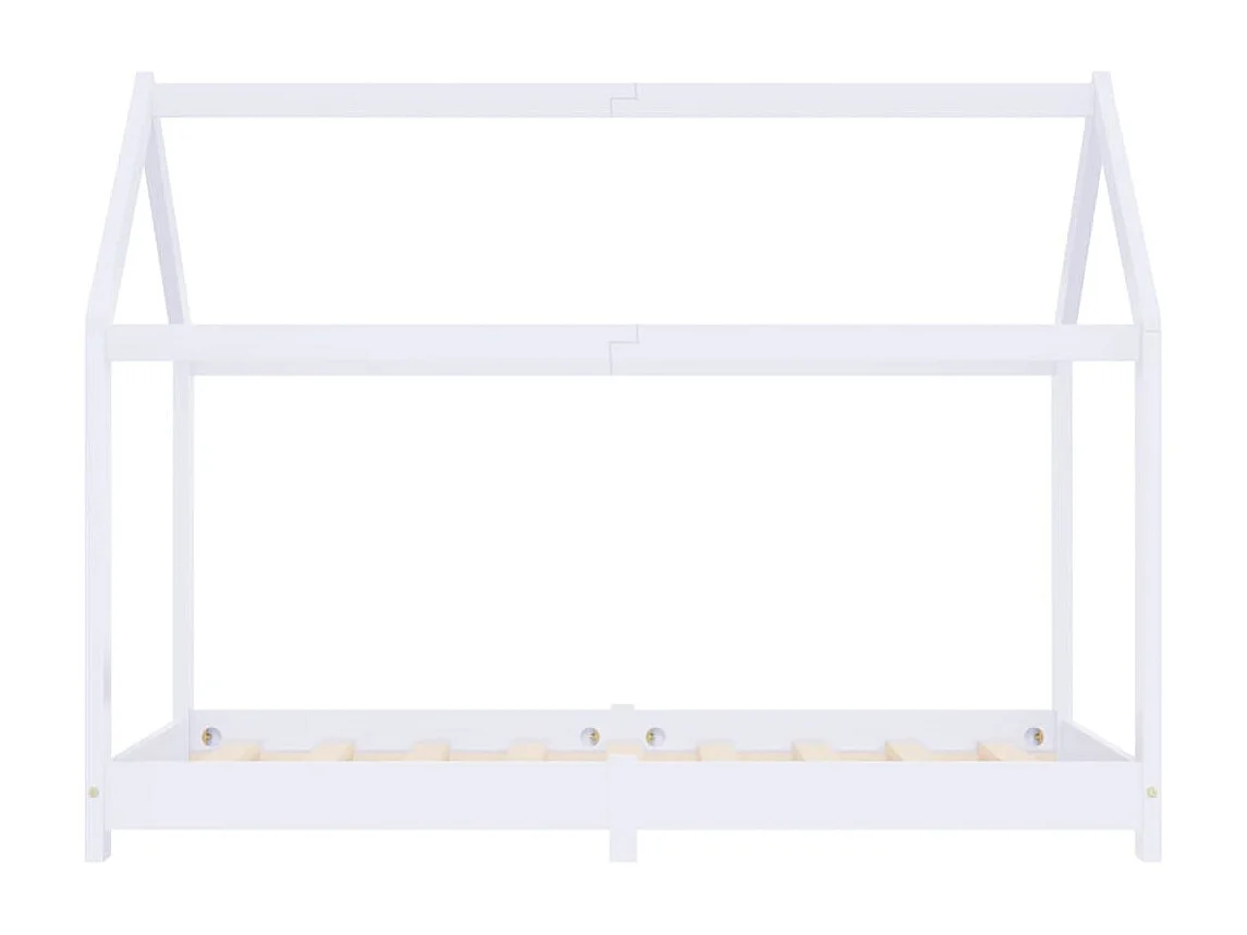 Cadre de lit d'enfant Blanc Bois de pin massif 70x140 cm