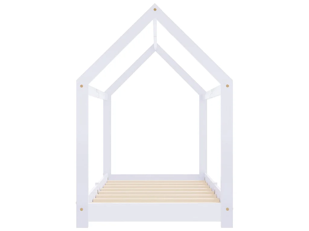 Cadre de lit d'enfant Blanc Bois de pin massif 70x140 cm