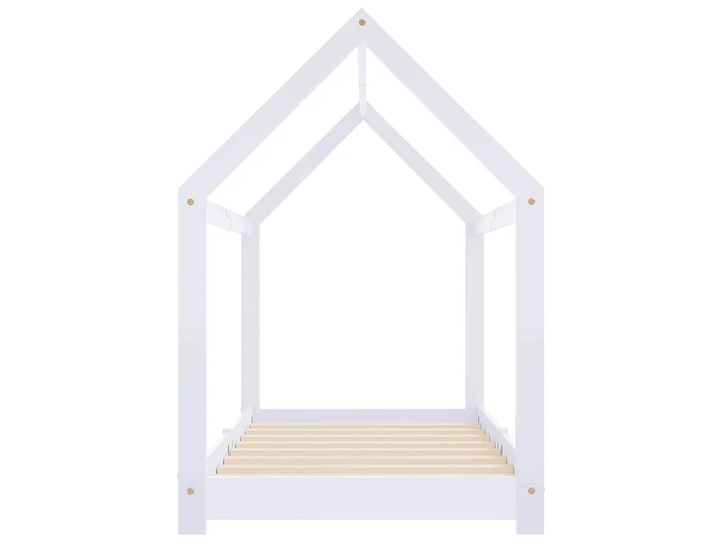 Cadre de lit d'enfant Blanc Bois de pin massif 70x140 cm