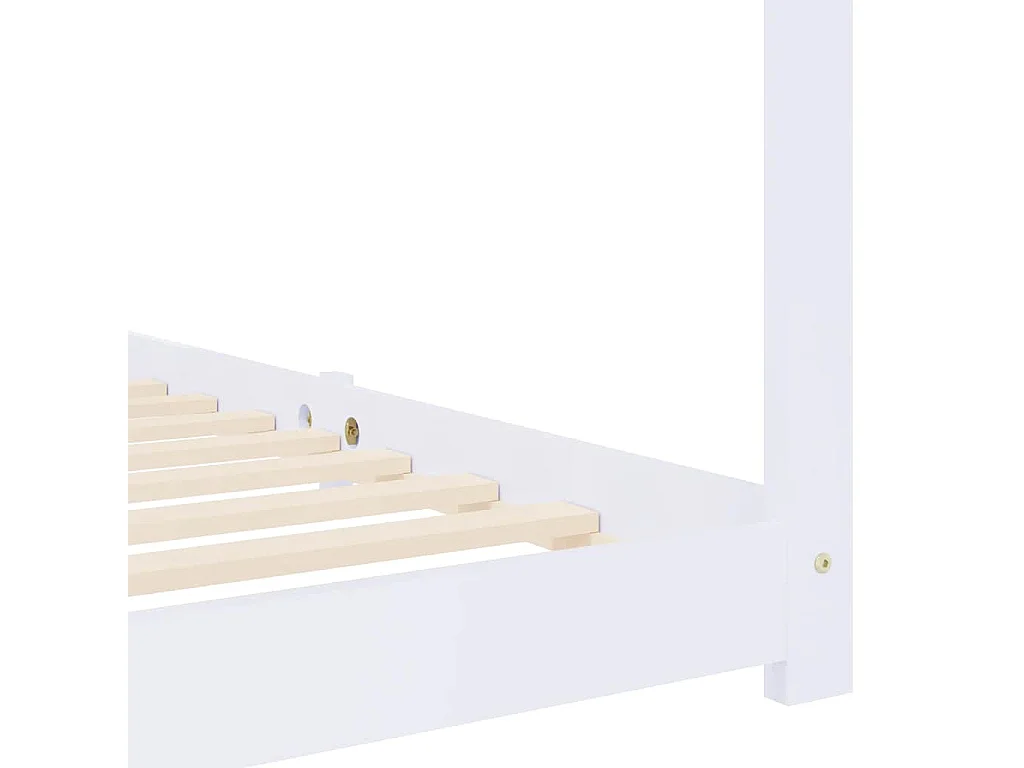 Cadre de lit d'enfant Blanc Bois de pin massif 70x140 cm