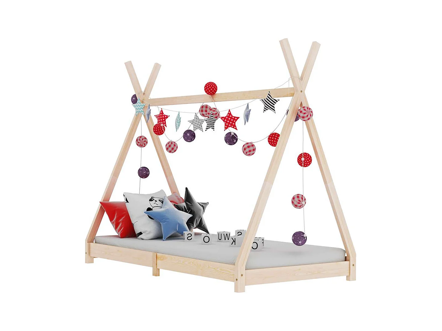 Kinderbedframe massief grenenhout 80x160 cm