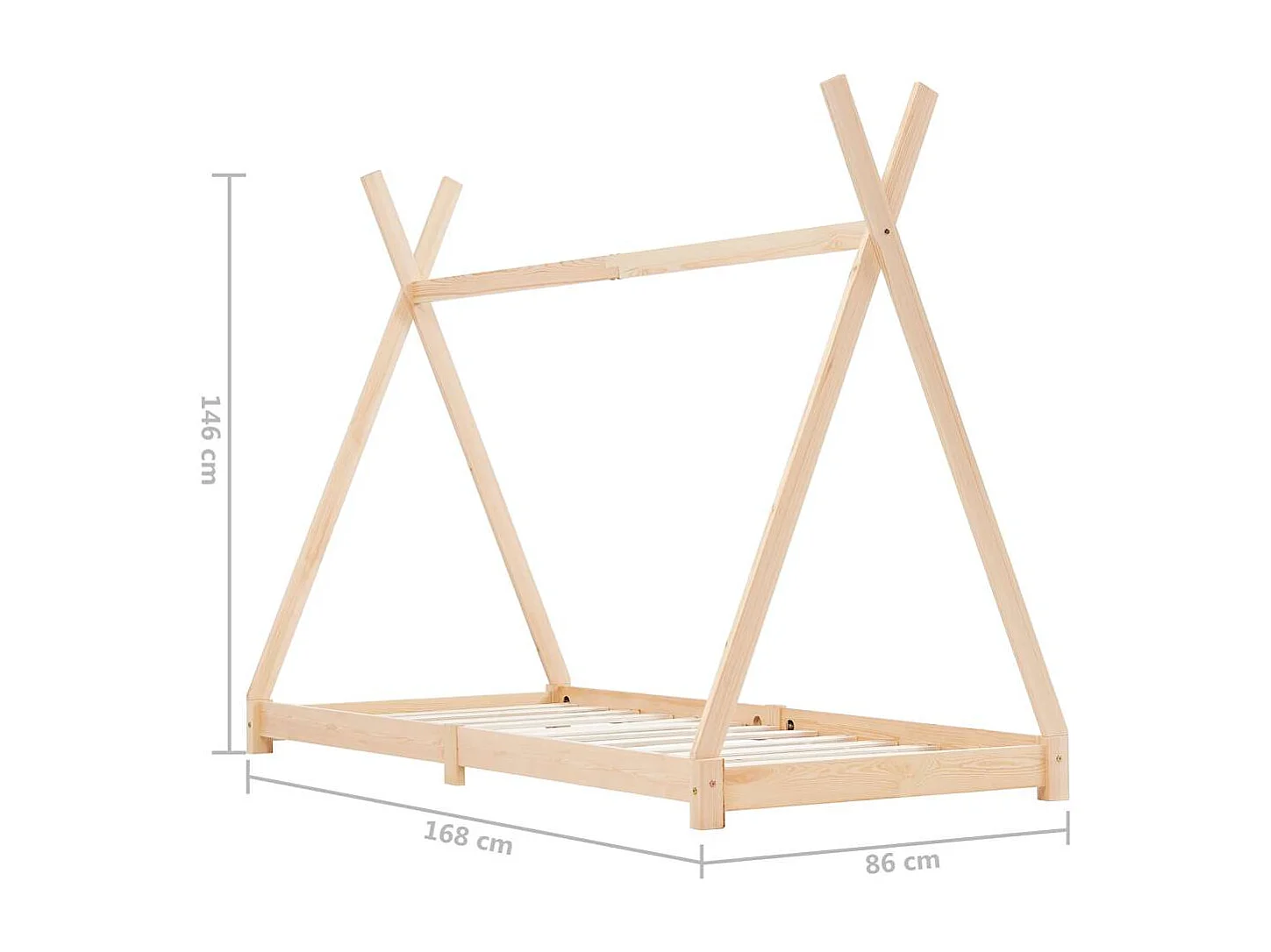 Cadre de lit d'enfant Bois de pin massif 80x160 cm