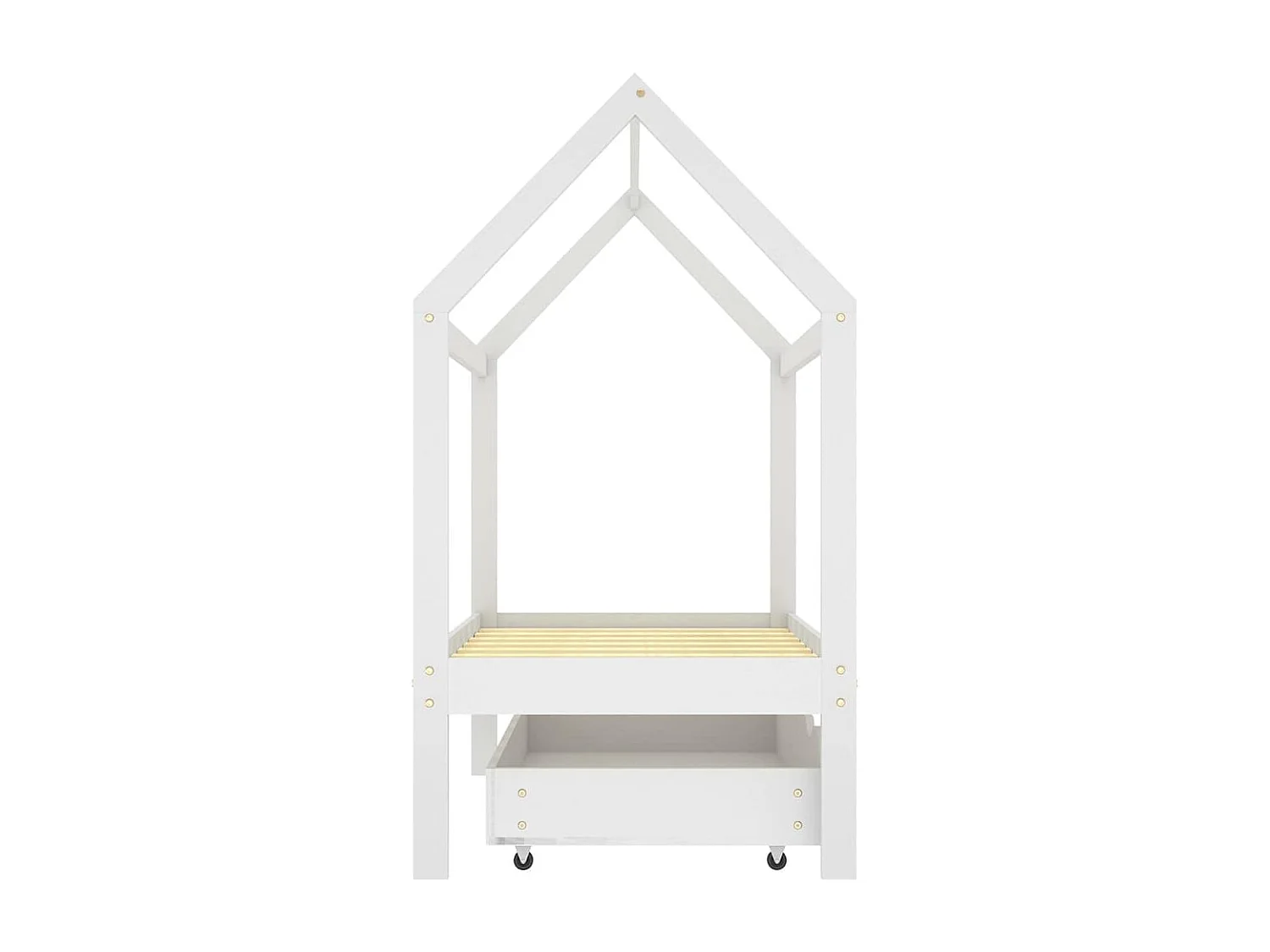 Estructura de cama infantil y cajón madera pino blanca 70x140cm