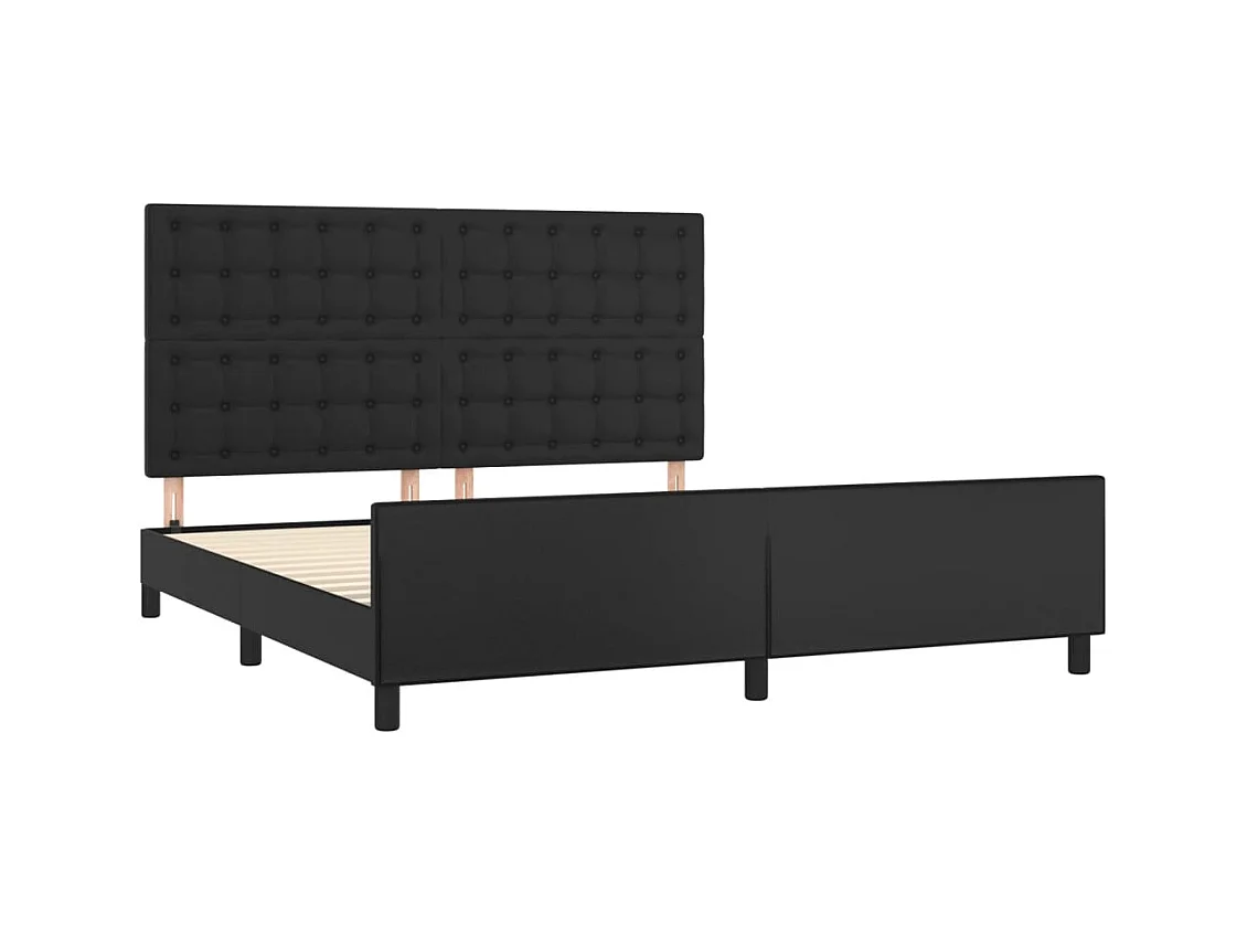 Bedframe met hoofdbord kunstleer zwart 180x200 cm